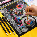 Set of 28 plastic spiral art gear and geometric circle templates for drawing and art projects, suitable for kids' drawing toys.