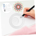 Set of 28 plastic spiral art gear and geometric circle templates for drawing and creative art projects for kids.