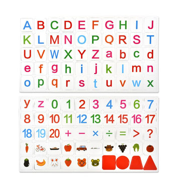 Magnetic alphabet toy for kids, includes colorful letter magnets for refrigerator, ideal for toddlers learning letters and words.