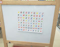 Magnetic alphabet set for kids featuring colorful letters and words, suitable for toddlers and refrigerator stickers.