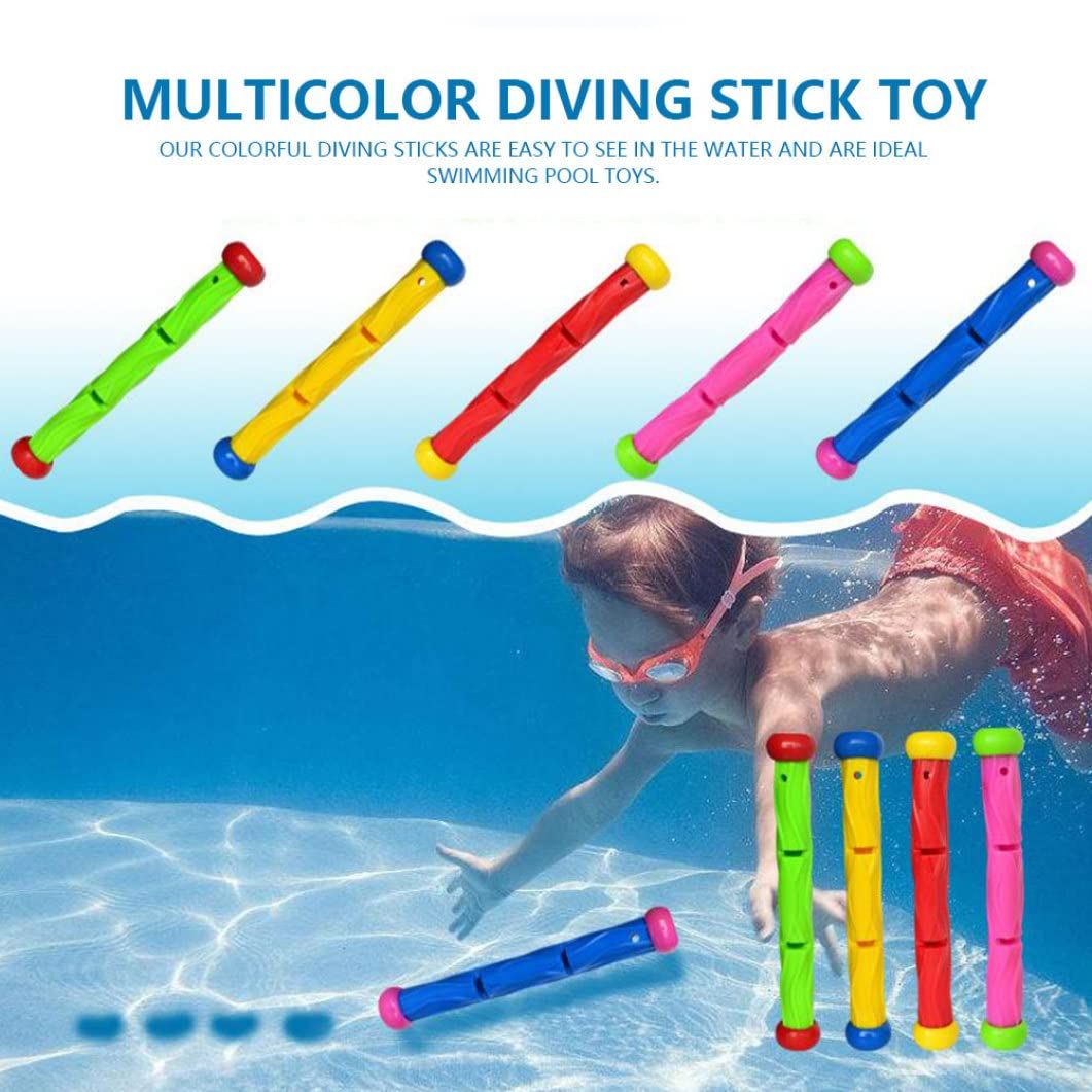 Colorful diving sticks pool toys for kids, set of 5 underwater training toys for swimming and play in the pool.