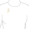 Rose and yellow gold plated Script Monogram Letters alphabet initial lapel pin for teen women, featuring a stylish brooch design.