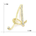 Rose and yellow gold plated script monogram letter scarf lapel pin brooch for teen women, featuring alphabet initials.