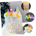 Colorful acrylic luminous ice cubes, square shape, used as playful photography props and decorations for kids and baby toy displays.