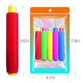 Set of five colorful plastic chalk holders for kids and teachers, adjustable blackboard chalk accessories for school or office use.