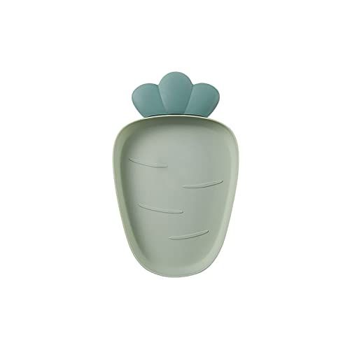 Two plastic fruit bowls and snack trays for kids, featuring colorful, cute designs for pretend play and household use.