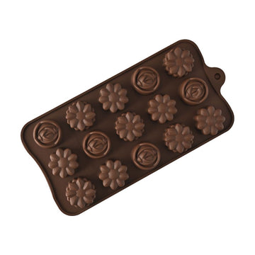 Silicone flower-shaped candy mold by Everything Baby, safe for freezer and oven, ideal for making pretend play treats for kids