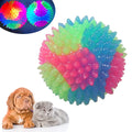Light-up spiky dog balls with LED glow, perfect for fetch and play, featuring flashing, elastic tennis ball design for dogs.