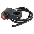 Waterproof 12V motorcycle handlebar switch with aluminum alloy toggle, designed for bike lights and accessories.