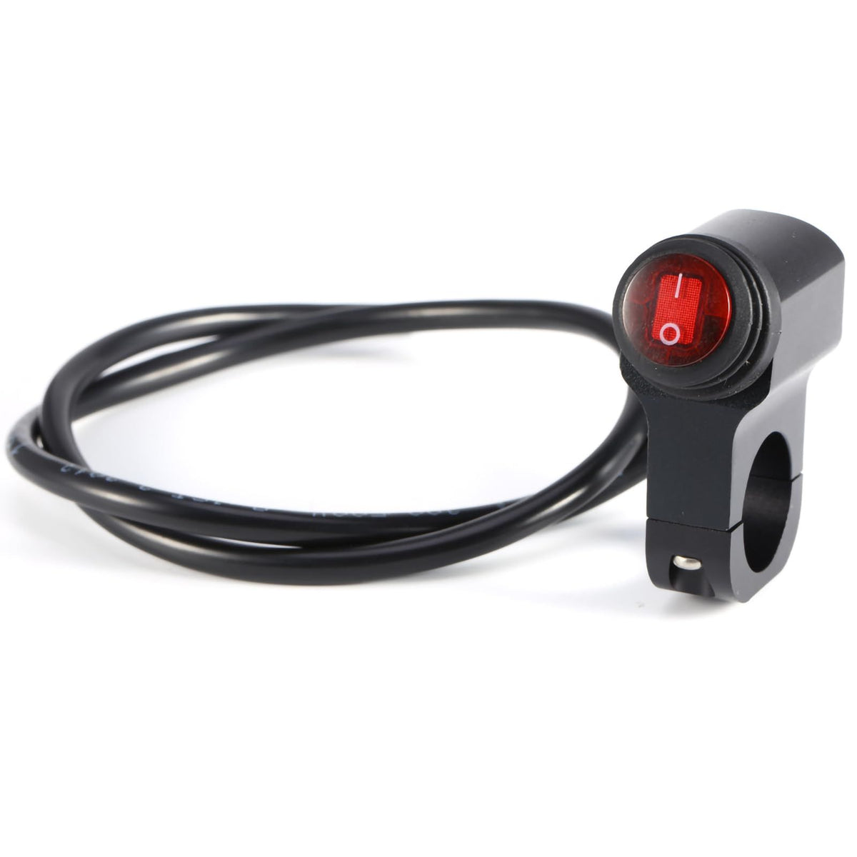 Waterproof 12V motorcycle handlebar light switch by Everything Baby, aluminum alloy toggle for bikes and scooters.