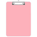 Pink translucent plastic clipboard with low profile metal clip, ideal for office or school use, from Everything Baby.