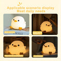 Cute silicone duck night light for kids, soft touch sensor sleep light with USB recharge, perfect for children’s rooms.