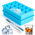 Silicone ice cube tray with 15 cubes, reusable and BPA-free, suitable for freezing baby food or beverages.