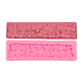 Silicone cake fondant mold with rose flower design for cake decoration, ideal for sugarcraft and baking projects.