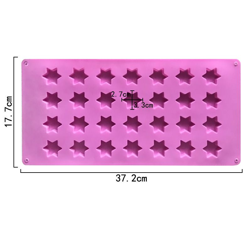 Star-shaped silicone ice cube tray with easy-release design, ideal for chocolates, soap, and jellies in baby and kids feeding.