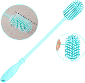 Silicone bottle cleaning brush with long handle from Everything Baby, BPA-free water bottle cleaner for baby bottles and sports bottles
