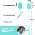 Silicone water bottle cleaning brush with long handle for baby bottles, Hydro Flask, and sports bottles, BPA free from Everything Baby.