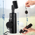 Golf water cleaner brush with spray bottle, retractable cover, and handle for cleaning golf clubs, designed for easy golf club maintenance.
