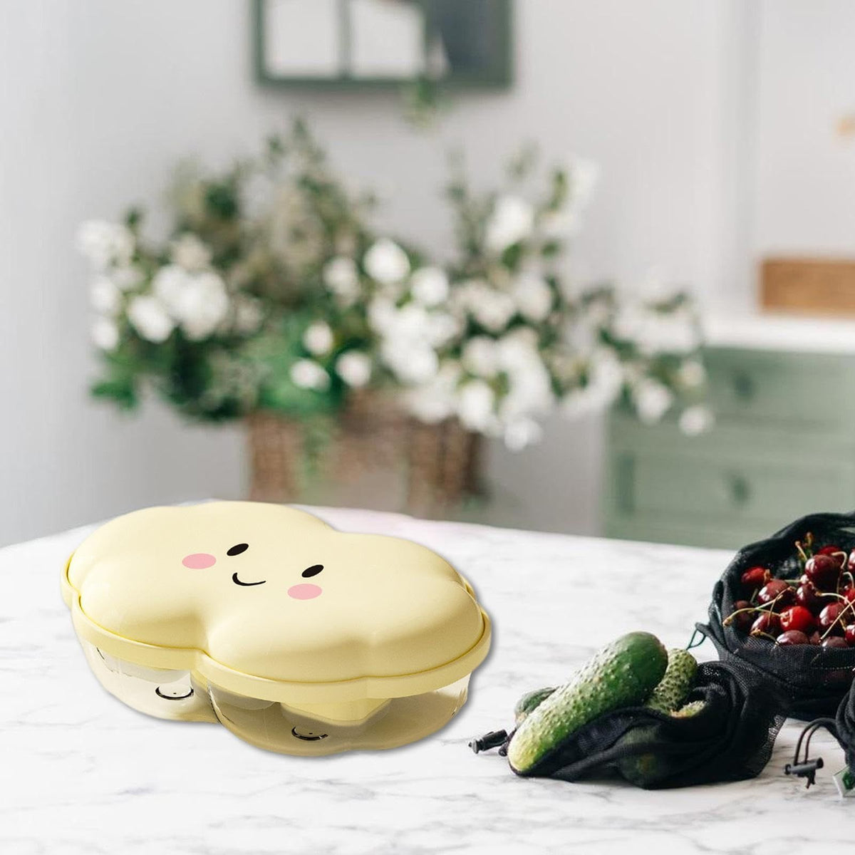 Silicone cloud-shaped ice box and mold by Everything Baby, leakproof lattice design for kitchen storage and pretend play.