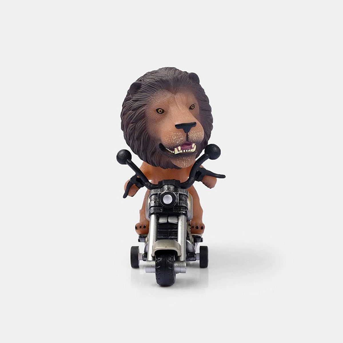 Little motorcycle decor toy from Everything Baby featuring a cute biker animal riding a motorcycle for kids' home decor.