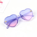Kids heart-shaped sunglasses by Everything Baby with bee frame, UV400 protection, suitable for ages 3-10, perfect for outdoor summer.