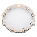 10-inch adult tambourine with metal jingles, handheld wooden frame, ideal for musical and educational play for kids and beginners
