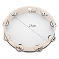 10-inch adult tambourine with birch frame and metal jingles, hand-held percussion instrument perfect for musical play and educational use