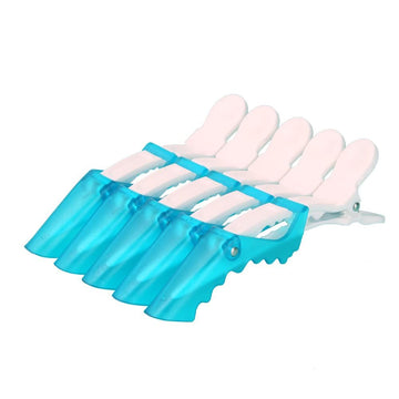 Blue plastic non-slip crocodile hair clips for women, professional alligator hair styling clips, suitable for baby and kid grooming.