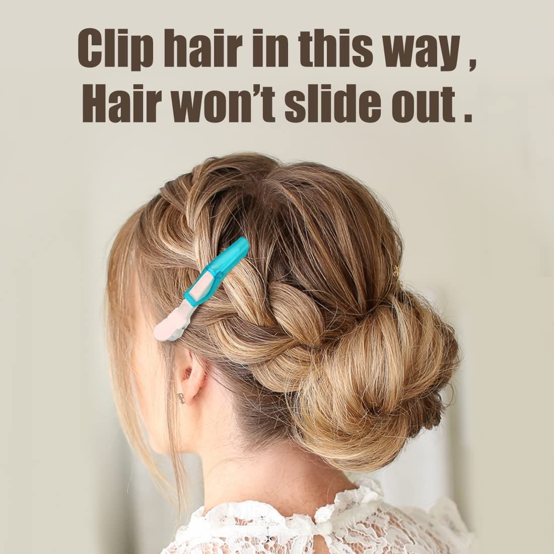 Blue plastic non-slip crocodile hair clips for women, professional alligator-style hair styling clips from Everything Baby.