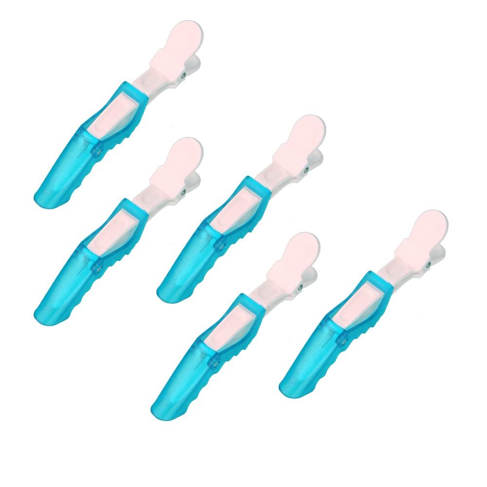 Blue plastic crocodile hair clips for women, non-slip alligator hair styling clips, professional grooming tool by Everything Baby