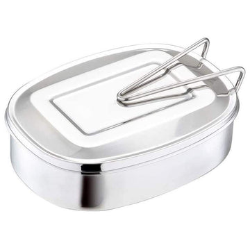 Stainless steel round single-layer kid's lunch box by Everything Baby, durable bento-style container for school and travel.