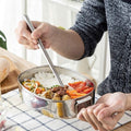 Stainless steel round single-layer lunch box from Everything Baby, ideal for kids, students, and office use.