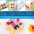 Two BPA-free silicone 14-ice trays with spill-resistant lids for baby feeding, flexible, durable, and dishwasher safe from Everything Baby.