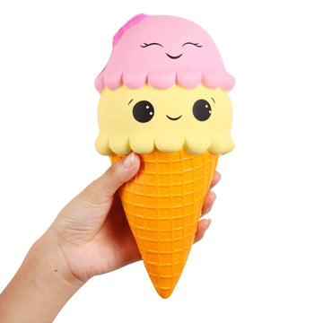 Six-inch jumbo squishy ice cream cone and cake toys, slow rising, scented, stress relief plush toys for kids and children.