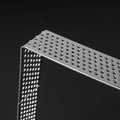 Square oval stainless steel pie ring for baking, perforated design, ideal for mousse cakes and pastry molds in the kitchen.
