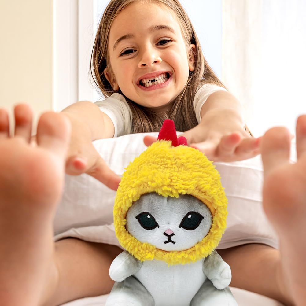 Soft plush shrimp cat toy from Everything Baby, adorable stuffed animal doll for kids, perfect for pretend play and cuddling.