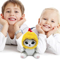 Cute Fried Shrimp Cat plush toy with soft hair, perfect for kids' pretend play and as a cuddly gift for children.