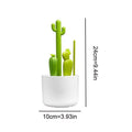 Baby bottle brush set with bottle, nipple, detail, and straw brushes on drying rack for baby feeding accessories.