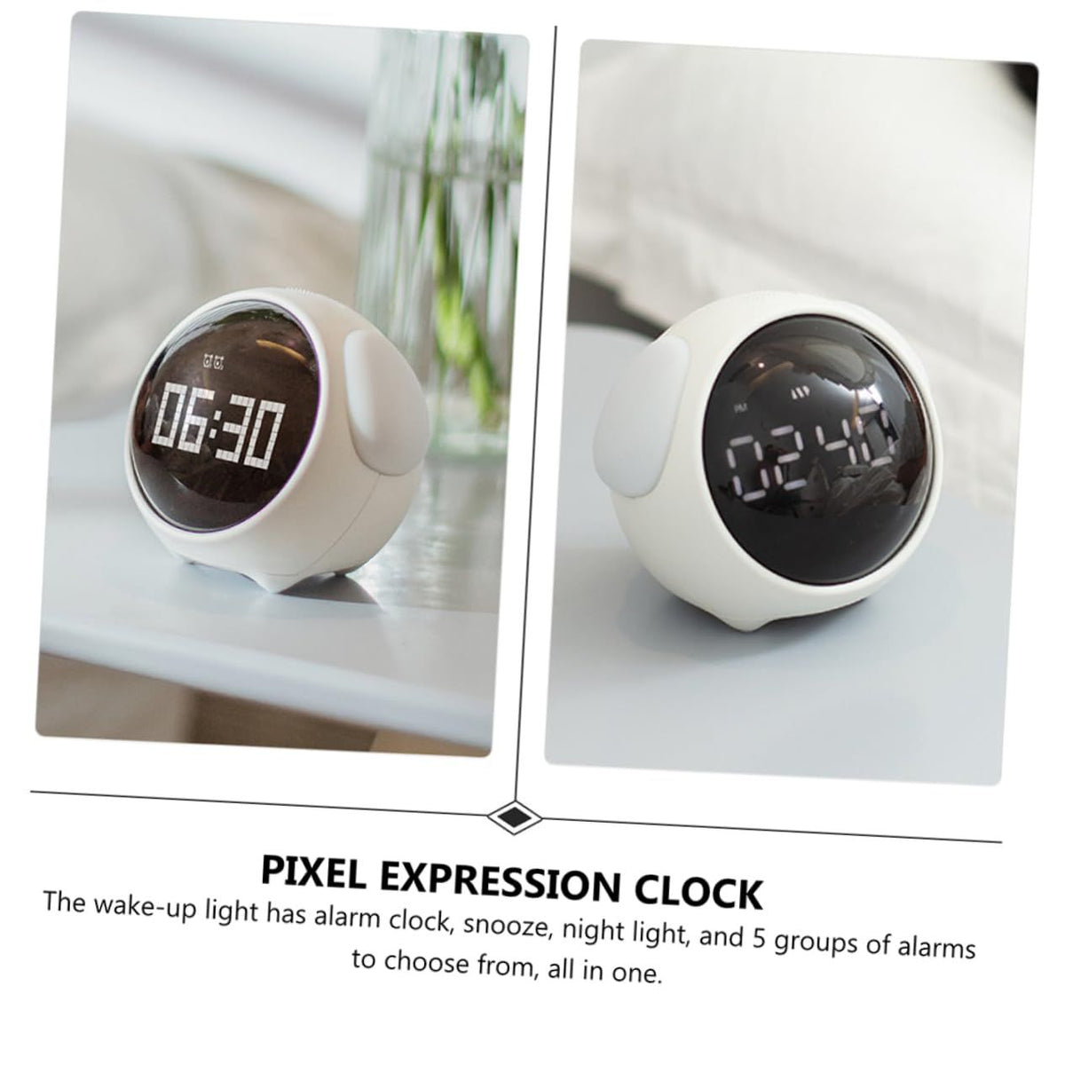 Baby and kids temperature detection wake-up alarm clock by Everything Baby, featuring colorful design for children and toddlers.
