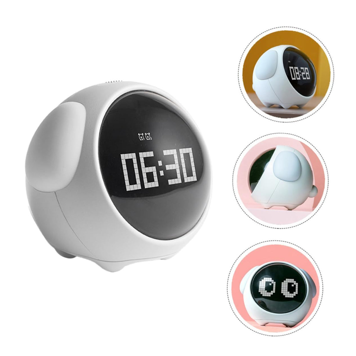 Baby thermometer and wake-up alarm clock by Everything Baby, colorful toy for toddlers and children used for temperature detection.