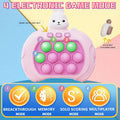 Pink rabbit Bubble Push Game handheld toy for kids and adults, featuring colorful pop it fidget toy for sensory fun.