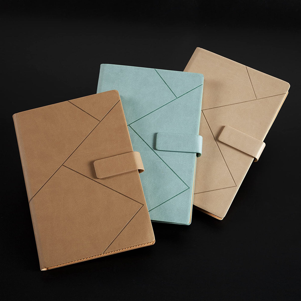 Three classic lined journal notebooks with clasps, featuring thick paper and closure, suitable for kids or students, by Everything Baby.