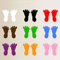 Set of 9 waterproof cartoon foot stickers for kids, featuring colorful footprints and decals for play and creative activities.