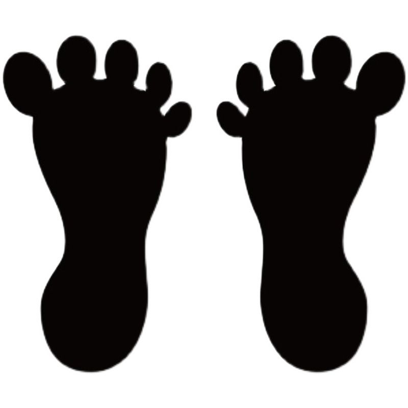 Set of 9 waterproof cartoon footprint stickers for kids, PVC material, ideal for children's building and creative play activities.
