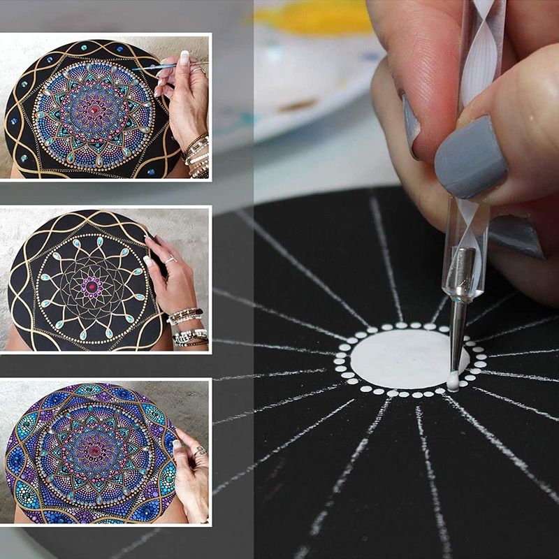 Eight round cardboard drawing boards from Everything Baby, portable art paper and paint holder tray for kids' art and painting projects.