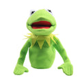 Soft frog hand puppet plush toy from Everything Baby, suitable for kids' pretend play and cuddling.
