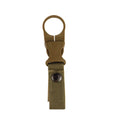 Six black, military green, and khaki hanging buckle clips for water bottle holders on kids' backpacks, by Everything Baby.