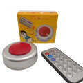 Silver and red fart machine with remote, playful fart noise maker toy for kids' pretend play and pranks.