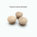 10 white natural wood dresser knobs, round mushroom-style wooden cabinet handles, 24mm diameter for furniture drawers and cabinets
