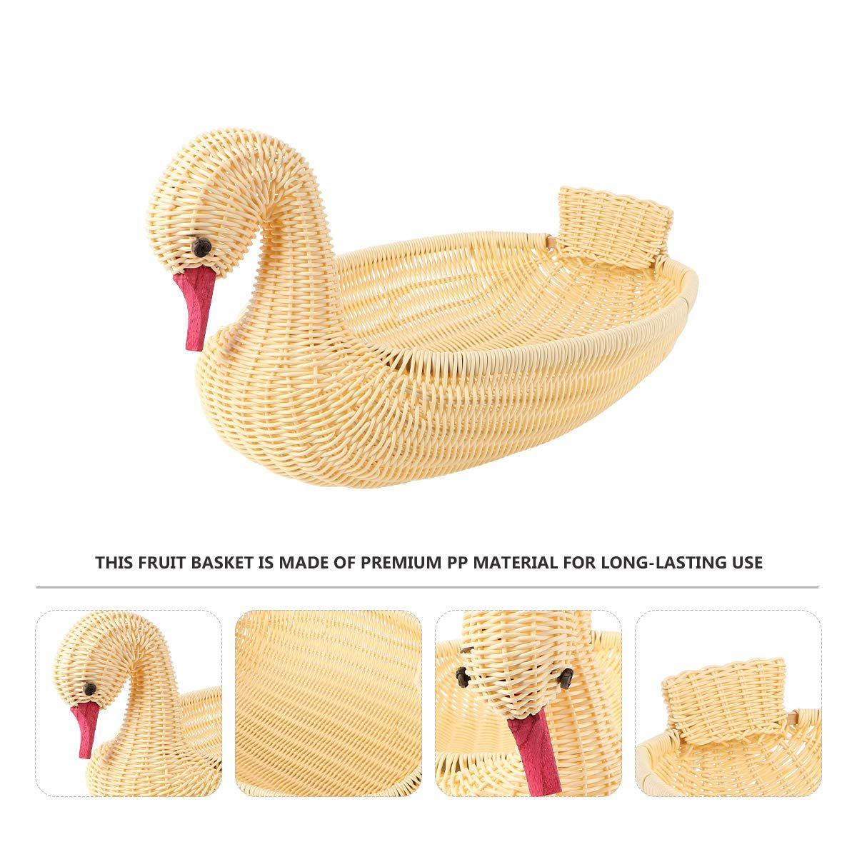 Imitation vine wooden candy and fruit basket with swan design, ideal for baby and kids nursing and feeding accessories.